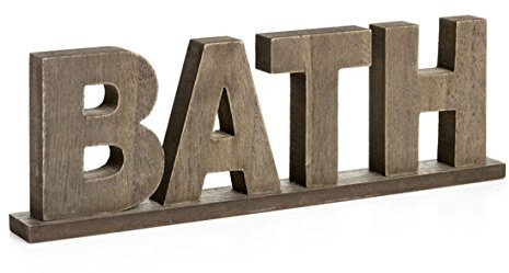 CVHOMEDECO. Rustikale Vintage Holz Worte Zeichen freistehende Badewanne, Bad/Haus Wand/Tür Dekoration Kunst (Natural 1)