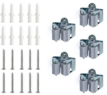 CENIOX Gerätehalter 5 Stück - inklusive 10 Schrauben und 10 Dübel - Besenhalterung, Wandhalterung, Halterung für Besenstiele und Werkzeug zum Anschrauben an die Wand