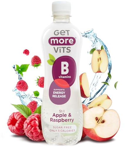 Get More Vits - B Vitamins Still Apple & Raspberry Spring Water, 12 x 500ml