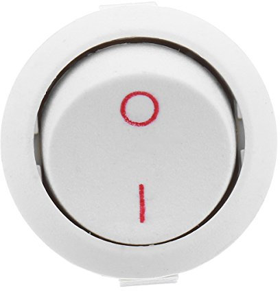 JenNiFer 2 Pin 3A/250Vac 6A/125Vac Spst Interrupteur À Bascule Rond Noir Blanc - Blanc