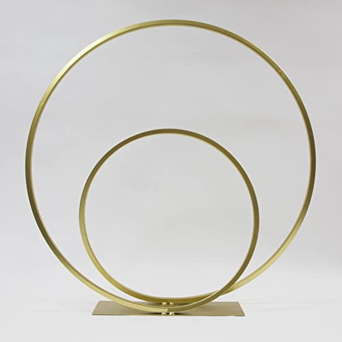 Decor Essentials Store - Fioriera, a forma di cerchio, in metallo, 80 cm, decorativo, per esposizione fiori, colore: oro