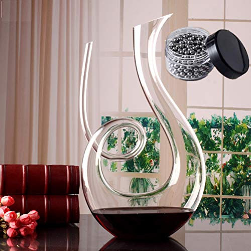 Decanter per vino, 1500 ml, soffiato a mano, in cristallo senza piombo, classico aeratore per vino, caraffa per vino rosso, accessori per vino, regalo per vino