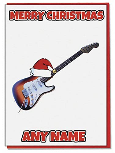 AK Giftshop Weihnachtskarte mit E-Gitarre, personalisierbar