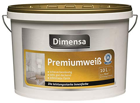 Beste Profi-Wandfarbe weiß hochdeckend | Innenfarbe weiss Jetzt Wand- und Deckenfarbe weiss | 10 Liter