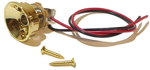 Wired Telecaster electric guitar jack socket and plate in gold