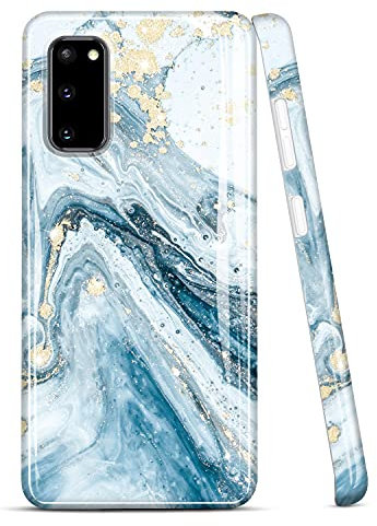 JIAXIUFEN Galaxy S20 Hülle Handyhülle TPU Silikon Weiche Schlank Schutzhülle Handytasche Flexibel Case Handy Hülle für Samsung Galaxy S20 5G - Glitter Marmor Blue