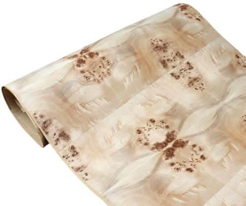 Aibote Natürliches Pappelholz Wurzelholz Furnier Restaurierung Blatt Holz Aufkleber DIY Material für Zuhause Hotel Tisch Küche Möbel (Gesamtgröße: 61 x 248,9 cm) (AAA Qualität)