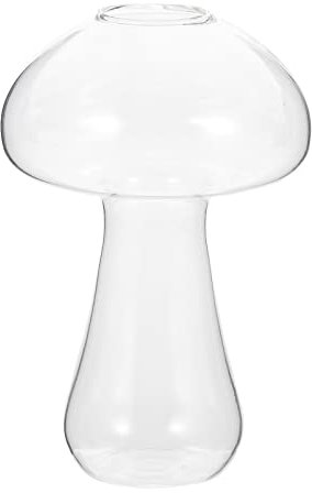 Angoily Mushroom Glass Vase Kreative Hydrokulturvase Für Pflanzen Transparentes Design Für Wohnzimmer Und Büro Dekorative Terrarium Blumentöpfe