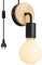 Lampada da Parete Vintage, E27 Portalampada Industriale con EU Spina con Interruttore,Con cavo da 1,8 m, Applique mobile portatile flessibile,per Illuminazione di Interni (Nero)