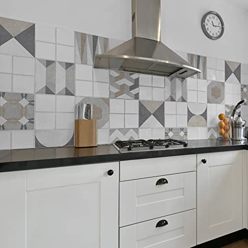 CREARREDA Piastrelle Adesive per Cucina, Bagno e Box Doccia Mattonelle Adesive Geometriche, 20 Pz 20_x_20 cm, Impermeabile Vinile Autoadesivo Decorazioni per Bagno e Cucina, Made in Italy