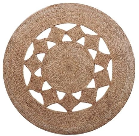 Atout Ciel - Runder Teppich aus natürlicher Jute, durchbrochen, 80 cm