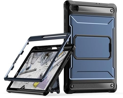 Schutzhülle für Samsung Galaxy Tab S6 Lite 10,4 Zoll 2020, militärisch, stoßfest, robuste Schale, 360 Grad Vollschutz, integrierter Ständer, Tablet-Cover für Galaxy S6 Lite SM-P610/P. 615, G ray