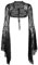 keland Damen Gothic Spitzenbolero Spitze Cover up Shrug Jäckchen Goth Bolero Crop Top mit Langen Ärmeln (Schwarz-1, Medium)