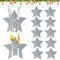 Qooloo Besteckhalter Weihnachten Filz, 12 Stück Bestecktasche Stern Besteckbeutel Tischdekoration Grau Weinachts Schneeflocken Löffel Geschirr Besteck Taschen für Party Tisch Weinachtsdeko