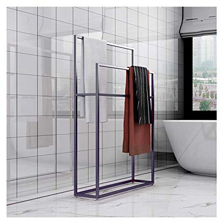 Modern Freestanding Towel Rack 4 Bar Metal Towel Holder Stand 2 Tier Bathroom Towel Ladder for Blankets, Throw Blankets, Quilts75x20x110-black It's so kind of you
