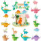 Xionghonglong 49 Stück Dino Cupcake Topper, Tortendeko Dinosaurier, Muffinförmchen und Kuchendekoration für Baby Shower und Kindergeburtstag
