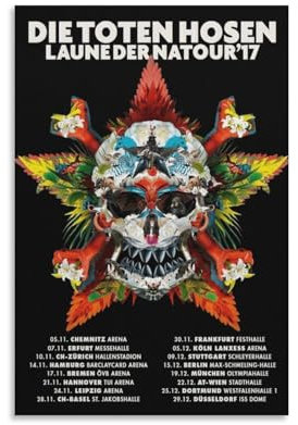 SECOLI Die Toten Hosen – Laune Der Natour 2017 Leinwand-Poster, dekoratives Gemälde, Wandkunstdruck, modernes Dekor, ungerahmt, 30 x 45 cm