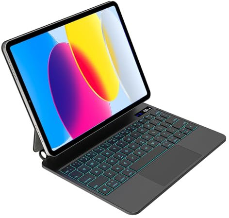 Emoonland iPad 11th(2025)/10th Generation Case with Keyboard – A16 iPad Magic Keyboard, Magnetic Case with Multi-Touch Trackpad, Backlit, Floating Cantilever Stand