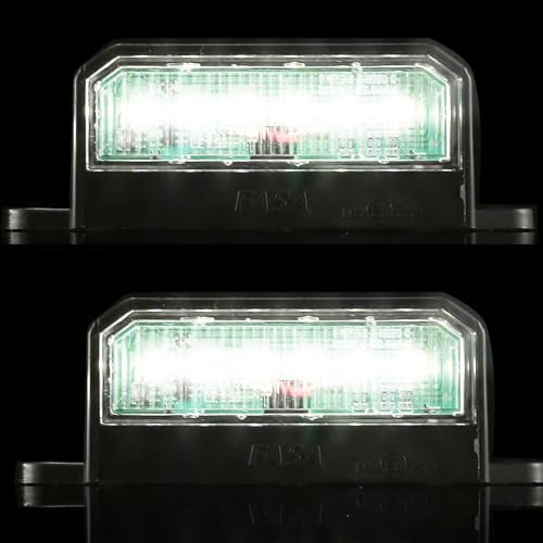 ETUKER 2x Kennzeichenbeleuchtung LED 12v 24v Wasserdicht Zulassung Anhänger Rückleuchten led Nummernschildbeleuchtung Kaltes Weiß für Anhänger