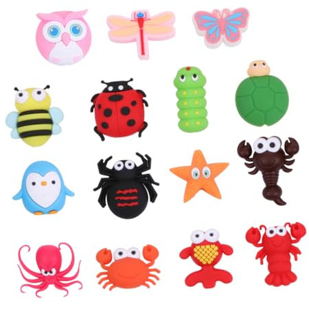 KONTONTY 15pcs Cartoon Insect USB Cable Case Data Cable Protective Clasp Fit in Pocket