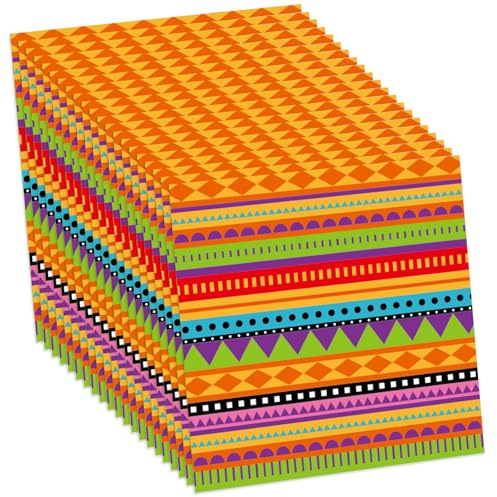 GmwyCzV 20 Stück Mexikanisches Fiesta-Papier, Mexikanische Fiesta-Serviette, Tisch-Dekoration, Party-Dekoration, 100% Natürlicher Holzzellstoff, Mexikanische Themenparty, Geburtstag, Mottoparty