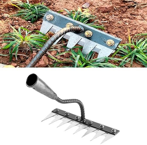 LZYWOD 5/6/7/8 Gartenhacke, Unkrautwerkzeug, Graben von Wildgemüse, Jäten, Lockern, Rechen, Bauernhof, Erde, Menggang-Werkzeuge, landwirtschaftlicher Garten, 5/6/7/8 Gartenarbeit und robuste Zähne und