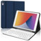 WINCHKING Funda para iPad 9 Generación con Teclado de 10,2 Pulgadas para iPad 9/8/7 Generación - 2021/2020/2019, Teclado Inalámbrico Desmontable, Funda Flexible de TPU con Portalápices (Azul Oscuro)