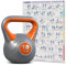 Bestfor Kettlebell Vinyl Coated, Two Tone, Weight Lifting Strength Kettle Bell, for Training, Cardio, Fitness, Muscle Exercise Chart, Body Building, Home Gym Workout 12kg