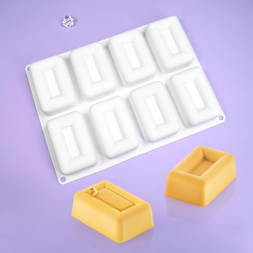 mostsom Stampi in silicone per mousse, stampo forma rettangolare 3D, stampo in silicone fai da te per torte, mousse, gelato, cioccolato, pasticceria, arte, teglia, dessert, utensili da forno