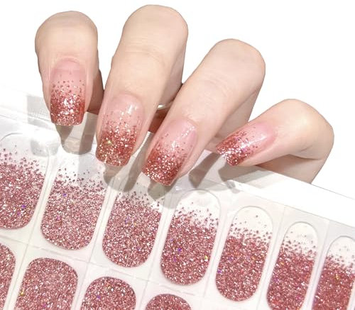 22 Stück Gel Nagellack Aufkleber Nagelfolien Selbstklebend,Langanhaltende Gellack Wraps für Nagel,für Art Nail Full Wraps Gelnailsticker DIY für Weihnachten Damen Mädchen Nagelkunst