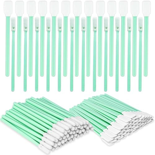 CONJURAIDE 100 Stück Reinigungsstäbchen, Sterile Wattestäbchen Reinigungstupfer Wattestäbchen Lang Stäbchen Schwammpinsel Abfluss Sticks für Kamera Linsen Tastatur Reinigung