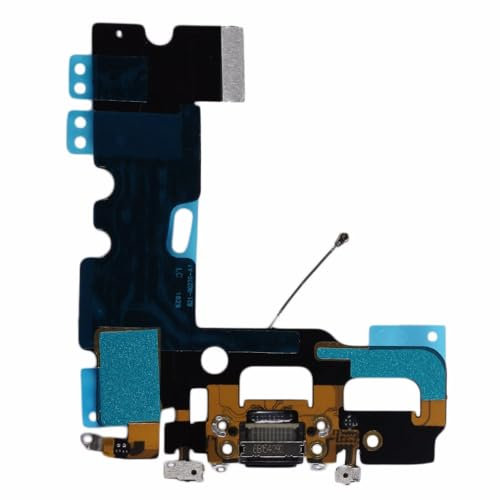 PHTECH_5 Dock Connector for iPhone 7 Black, Replacement USB Charging Port with Flex cable, Mic Audiojack, Loudspeaker, Antenna