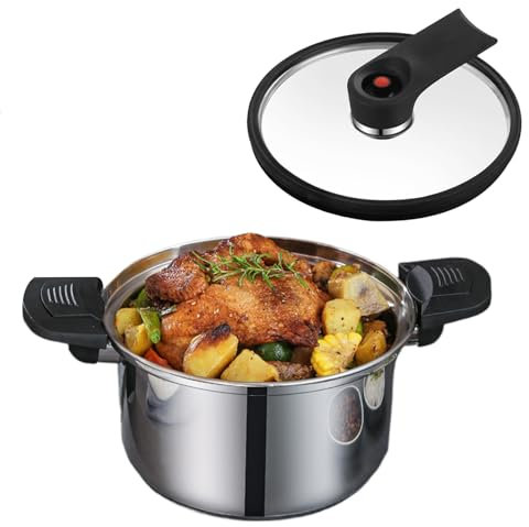 Pressure Pot, Versatile Home Cooking Pressure Cooker, Stainless Steel Efficient Meal Preparation, Ergonomic Thick Cookware, for Family, Lovers, and Friends Gatherings