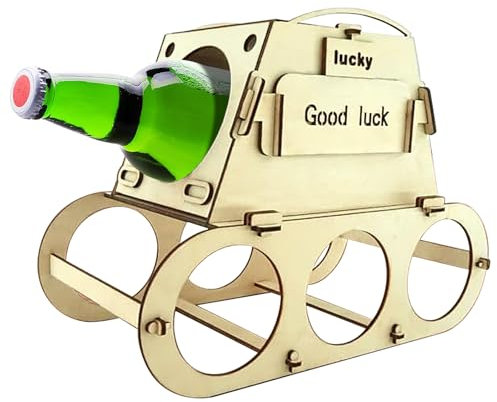 PORFOYO Bierträger Holz Flaschenträger, Tankbierträger Holz, Abnehmbar Bierflaschenträger Für 4 Flaschen, Geschenkidee Männer, Geburtstag, Vatertag