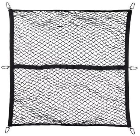 Gepäcknetz Auto,Hoch Elastisches Ladungssicherungsnetz 120x120 cm (Dehnbar bis 210x210 cm) mit 6 Haken,Gepäcknetz für Kofferraum,Transporter,Camping,Reisen,Kofferraum Netz für Ordnung & Sicherheit