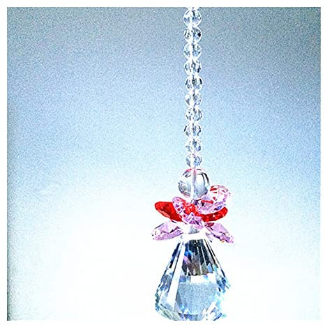 Pendentifs en cristal Prismes Rose 150MM Lustre pendentif Cristal Gouttes De Verre Suspendus Pendentifs Suncatcher Lustre Boule De Diamant Avec Des Perles Octogone for La Décoration De La Maison Pende