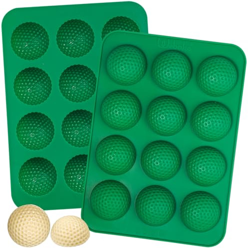 Webake Silikonform Golfball Schokoladenform 2 Stück Silikon Pralinenform | Golfschokoladenform mit 12 Löchern Golf-Form Silikonform Schokolade für Süßigkeiten Schokolade Pralinen