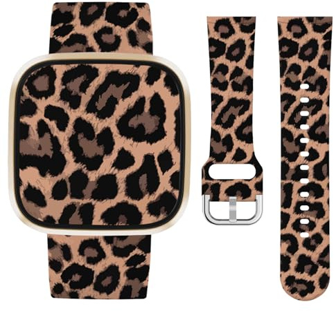 Vozehui Printed Silicone Straps for Fitbit Versa 4 3/Sense/Sense 2, Soft Unique Printing Technology, Waterproof Durable Adjustable Easy Install Comfortable Replacement Bands for Women Men