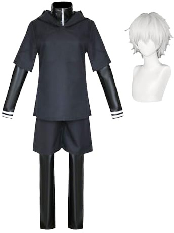 Tongyundacheng Ken Kaneki Komplettes Cosplay-Kostüm, Anime-Charakter, Kampfuniform, Ken Kaneki-Maske, Karneval, Performance-Outfits, Halloween, Anime, für Herren