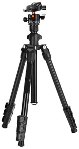 Compatible For K&F CONCEPT Camera, 10kg Load Lightweight Aluminum Tripod With Inverted Center Column & Phone Mount