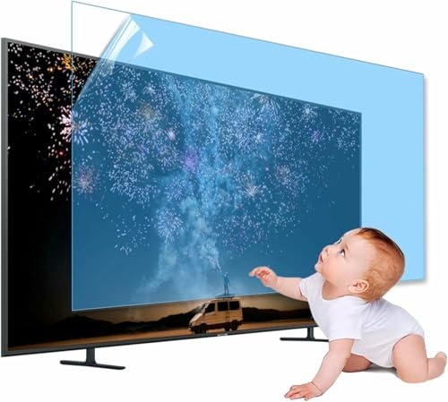 CWCQGH 43-65 Inch TV Screen Protector, Frosted Matte Anti Glare Outdoor/Indoor Anti Blue Relieve Eye Strain and Sleep Better, for LCD、LED、4K OLED- (48in 1056x596mm)