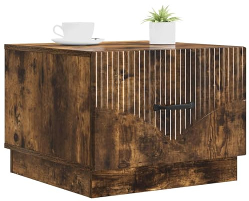 vidaXL Couchtisch Geräucherte Eiche 49 x 50 x 37 cm Holzwerkstoff, Stylischer Vintage-Couchtisch, rechteckig, aus hochwertigem Holz, viel Stauraum, praktischer Akzent fürs Wohnzimmer