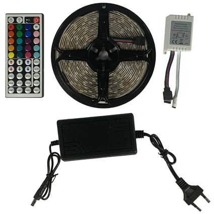 tempo di saldi Striscia A Led Multicolore Con Telecomando Bobina Strip Adesiva Da 5 Metri 300 Led