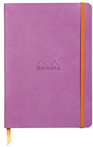Rhodia 117461C Notizheft Rhodiarama mit weichem Umschlag, dot grid, 80 Blatt, 90 g elfenbeinfarbenes Papier, A5 148 x 210 mm, Lesezeichen, Innentasche,1 Stück,lila