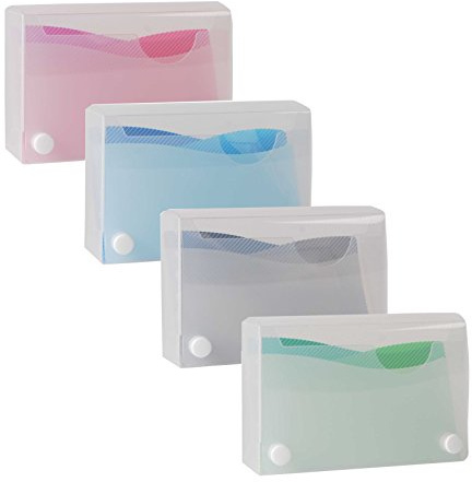 Filexec Products Wave, 3 x 5 Index Card Case, Assorted, Pack of 4 (50484-2028)