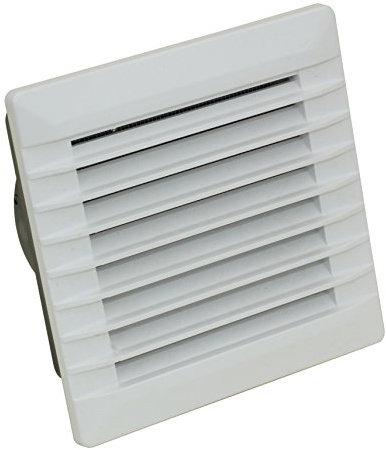 Lüftungsgitter 14 x 14cm DN 100 weiß mit Rückstauklappe