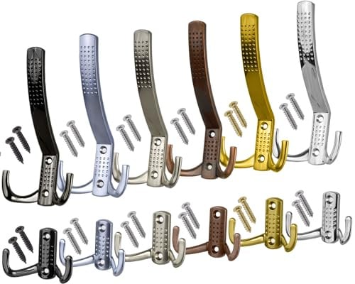 Stahlia Garderobenhaken CHROM-GLANZ (2 Stück) Kleiderhaken Garderobe Haken zum Schrauben LANG Haken für Garderobe Metallhaken Handtuchaufhänger