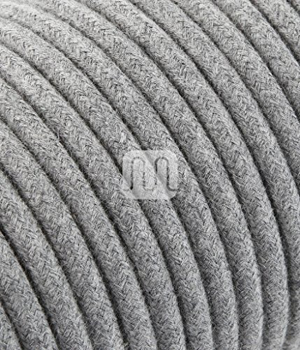 Merlotti 20364 Cavo Elettrico Rotondo H03VV-F 2x0.75, Canvas Grigio, 3 m