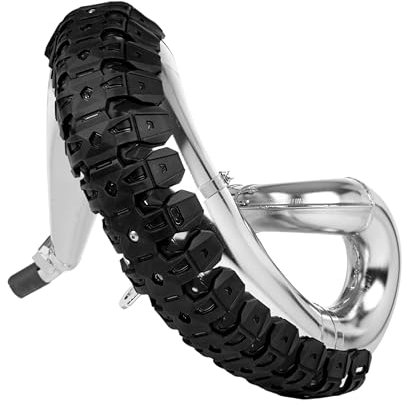 Polisport 8469200001 - Armadillo Pipe Protector de Escape Universal para Motos de 2 Tiempos Fabricado en Acero Inoxidable y elastómero Ligero Resistente a Las Altas temperaturas en Color Negro