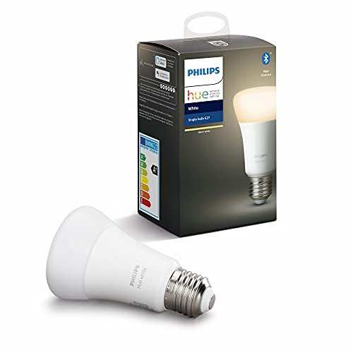 Philips Hue Ampoule LED Connectée White E27 Compatible Bluetooth, Fonctionne avec Alexa